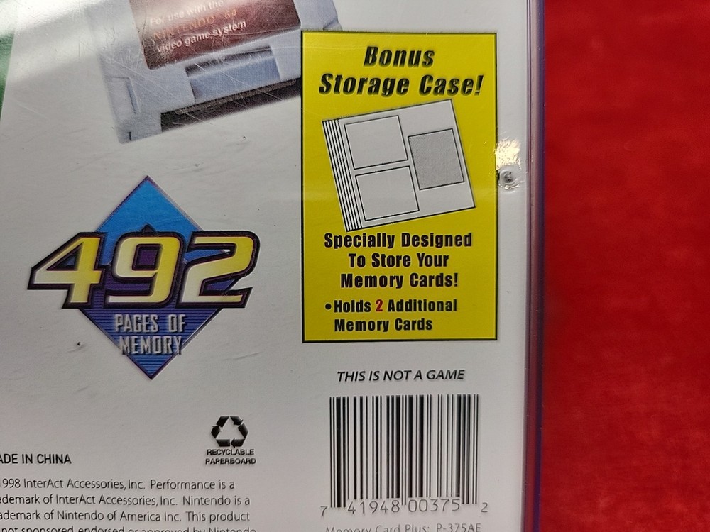Nintendo 64 Memory Card Plus with Case - READ