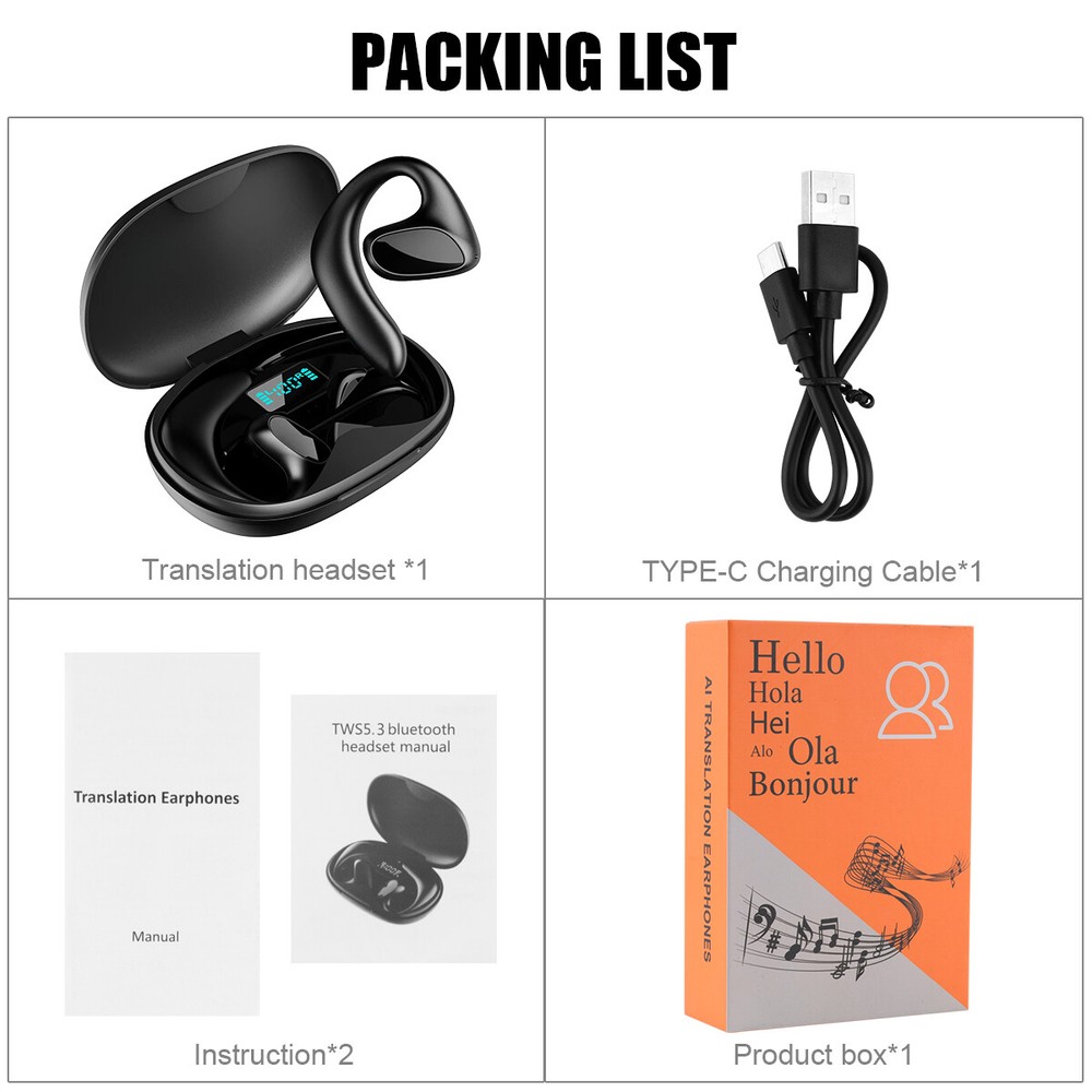 144 Language M8 Translator Earbuds Wireless Bluetooth Two Way Translator Device