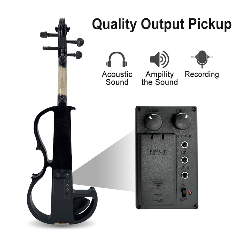 4/4 Full Size Solid Wood Electric Silent Violin - Complete Accessories Kit