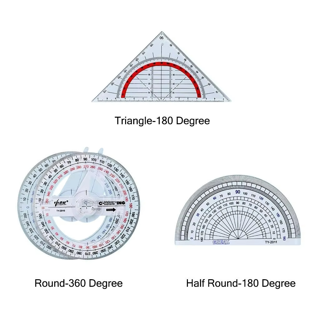 Rotary Multi-Function Geometry Ruler & Protractor | Precision Math Drawing Tool