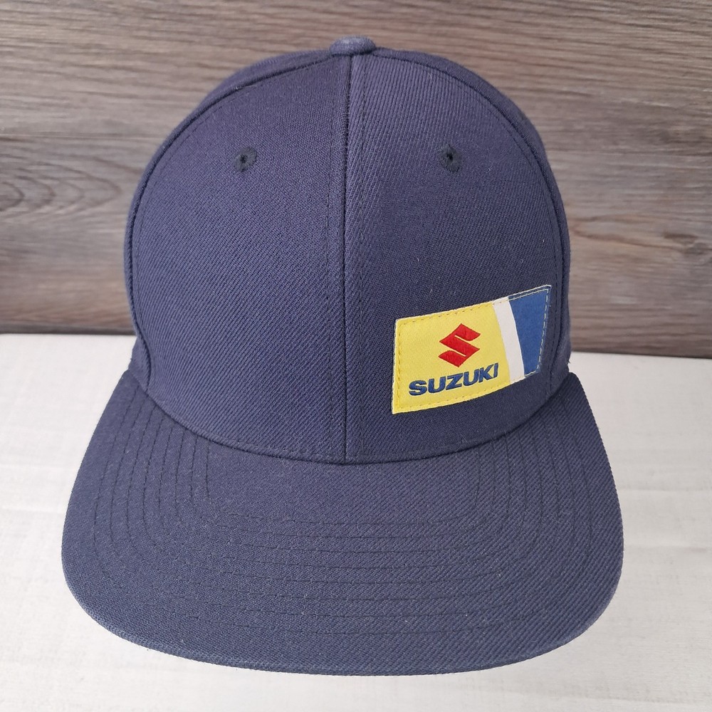 Suzuki Hat Cap Blue Factory Effex Wedge Adjustable Snap Back OSFM EUC