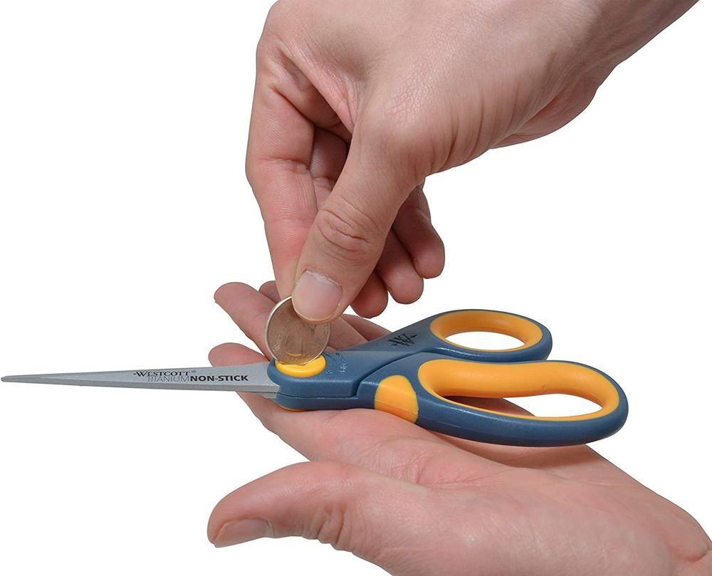 8" Straight Titanium Bonded Non-Stick Scissors with Adjustable Glide Feature, Gr