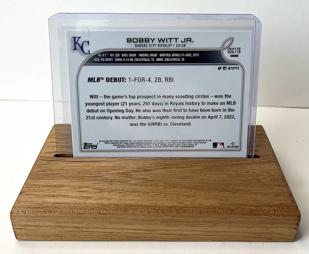 Horizontal Trading Card Stand Display Top Loader Stand Hickory (Stand Only)