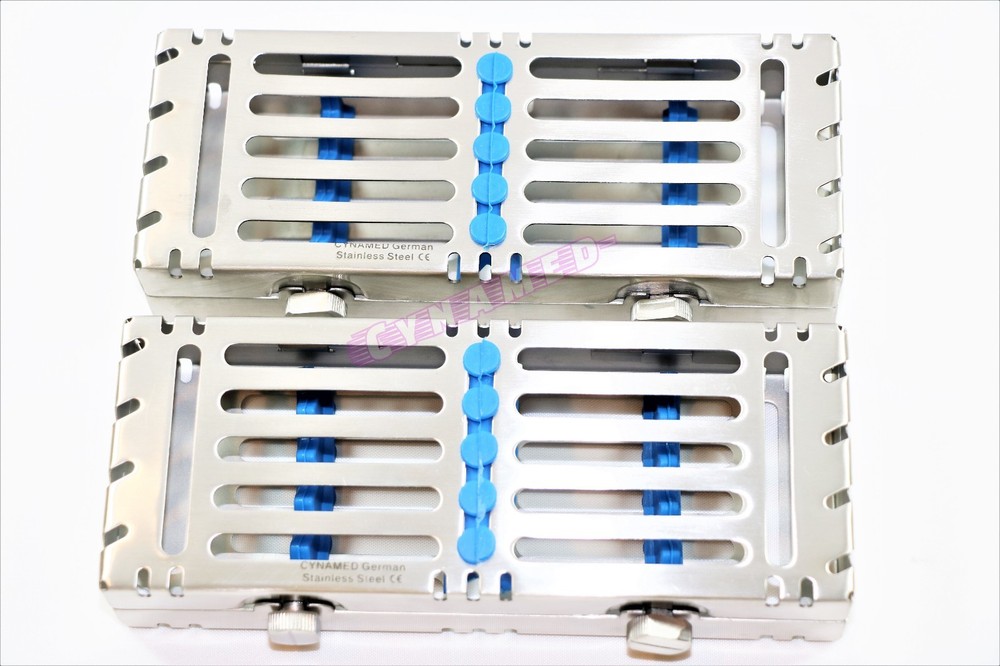 GERMAN GRADE STERILIZATION TRAY FOR 5 INSTRUMENTS DOUBLE BUTTON DETACHABLE 2EA