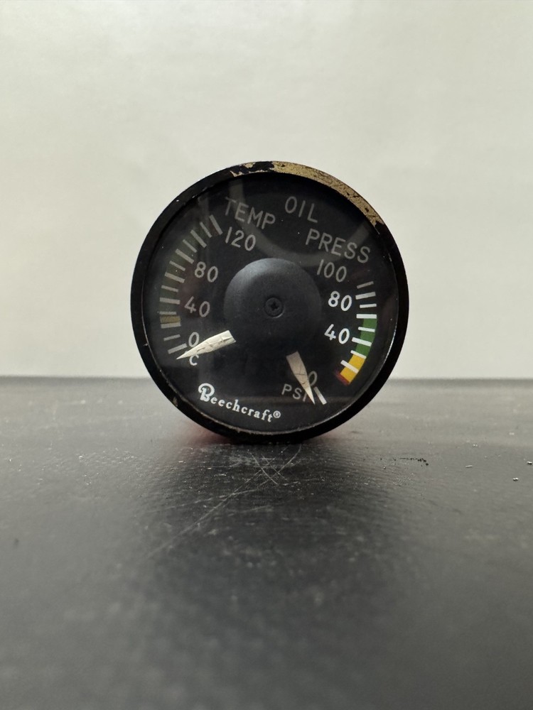 Beechcraft Oil Temp / Pressure Indicator MD63-3