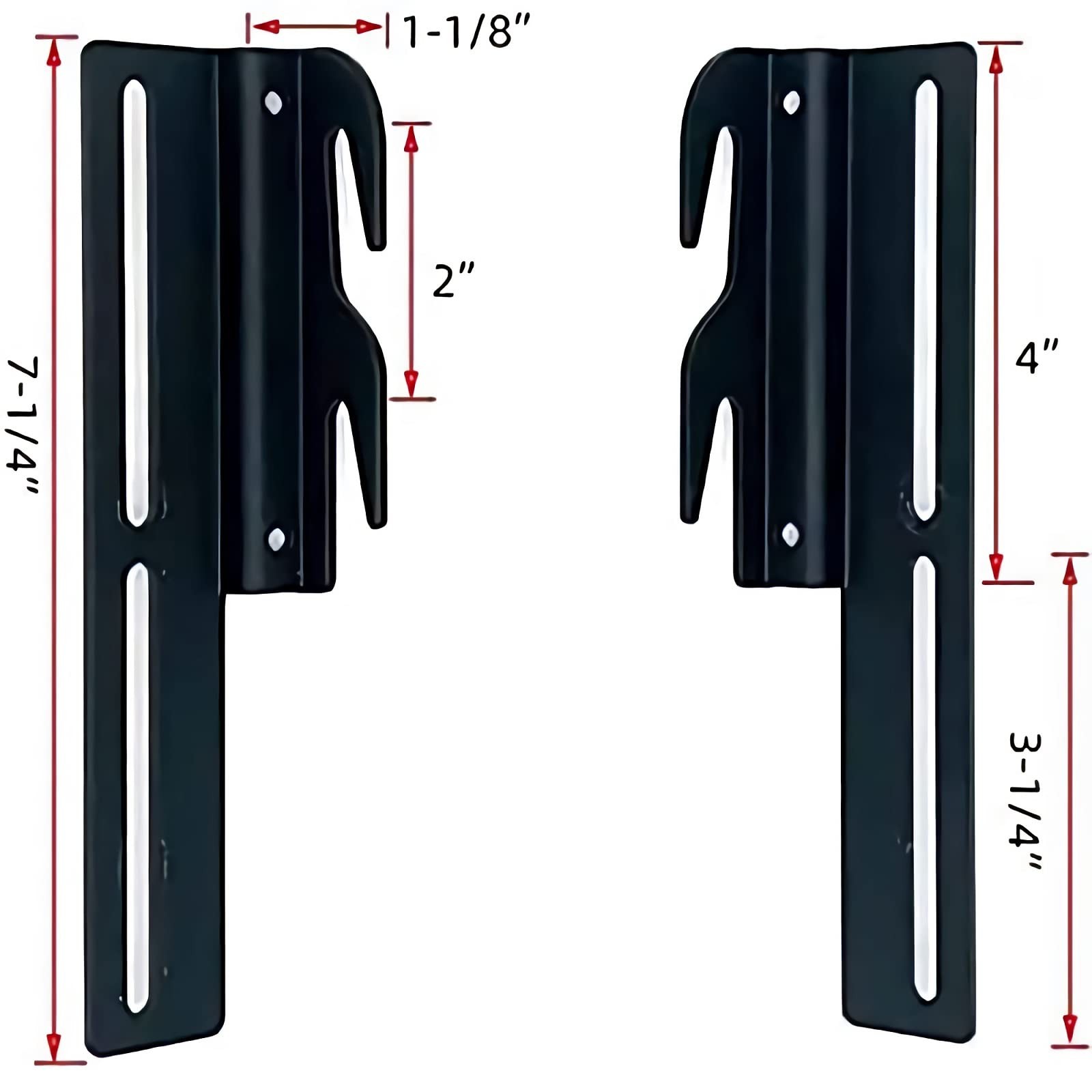 2Pcs #711 Bolt-On to Hook-On Bed Frame Conversion 2pcs 711 brackets, Black