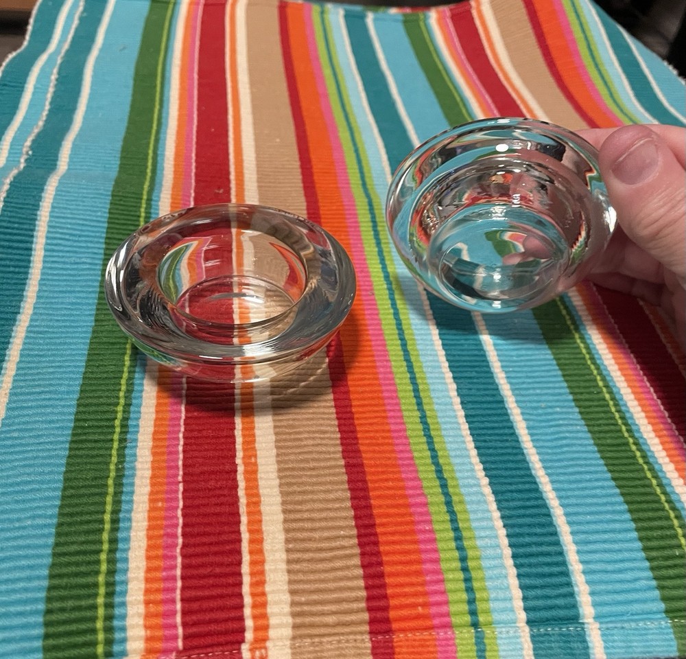 Vintage Set 2 Rounded Elegant Candle Holders