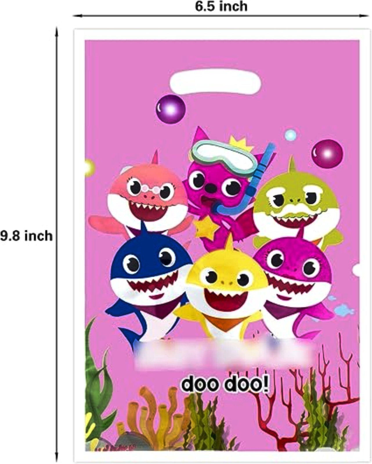 40 Pink Baby Shark Birthday/Baby Shower Treat Party Bags 9.8 X 6.5 Inch