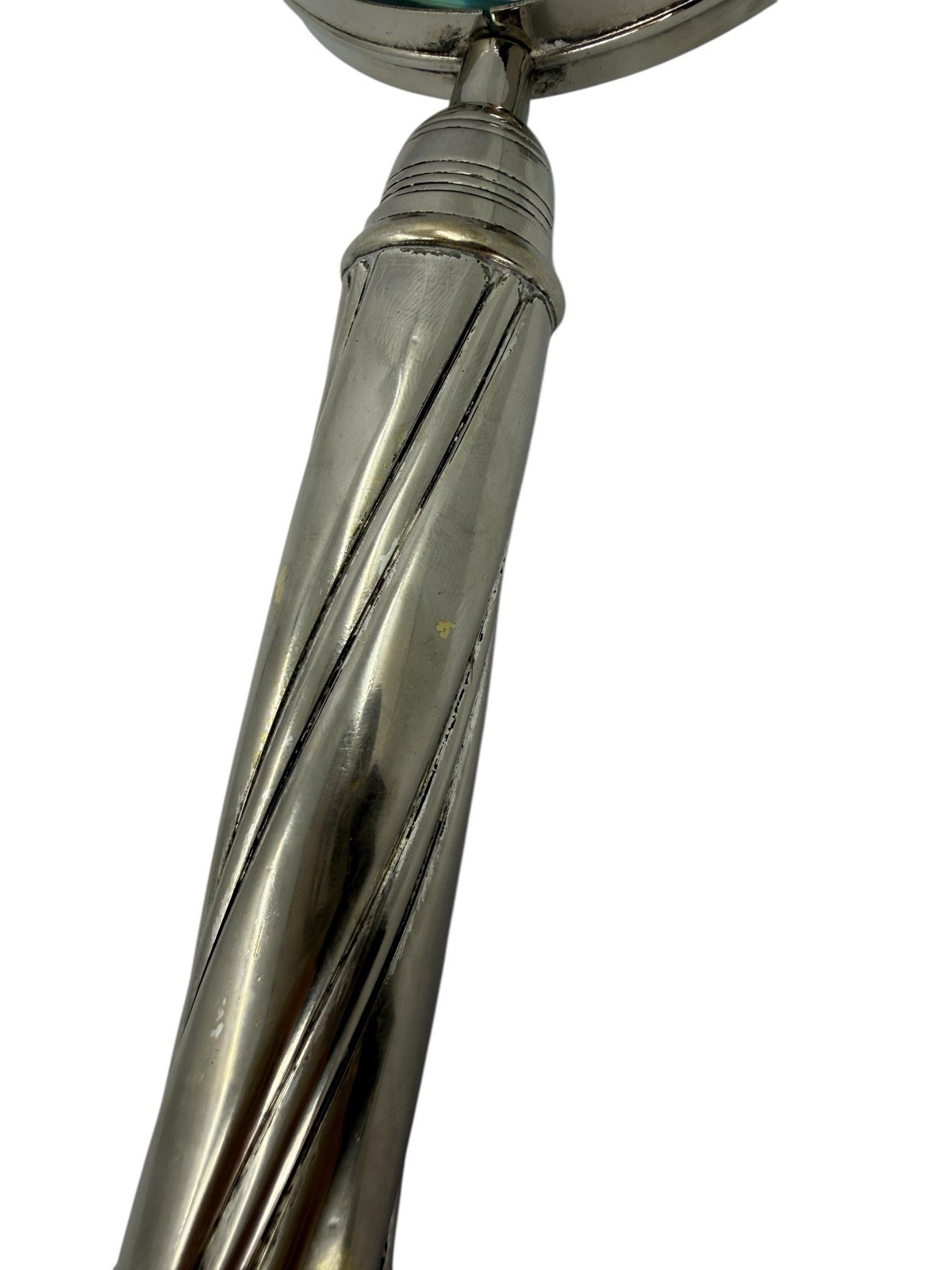 Large Antique Victorian Edwardian Silver Plated Magnifying Glass 12” Long