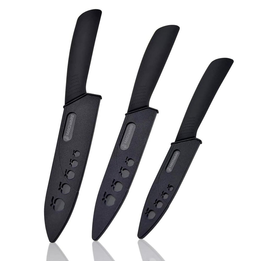 Magiware Ceramic Knives, Ceramic Knife Set with Sheaths Cover -Sharp Longer N...
