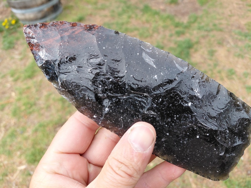 Two 7 Inch Obsidian Blades. Flintknapping, Arrowheads