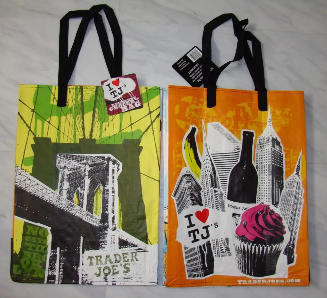 Trader Joe’s New York Tote Bag Eco Reusable Shopper Skyline Brooklyn Bridge