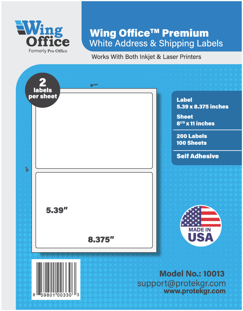 Wing Office Round Corner Self-Adhesive shipping Label 700 Sheets/1400 Labels