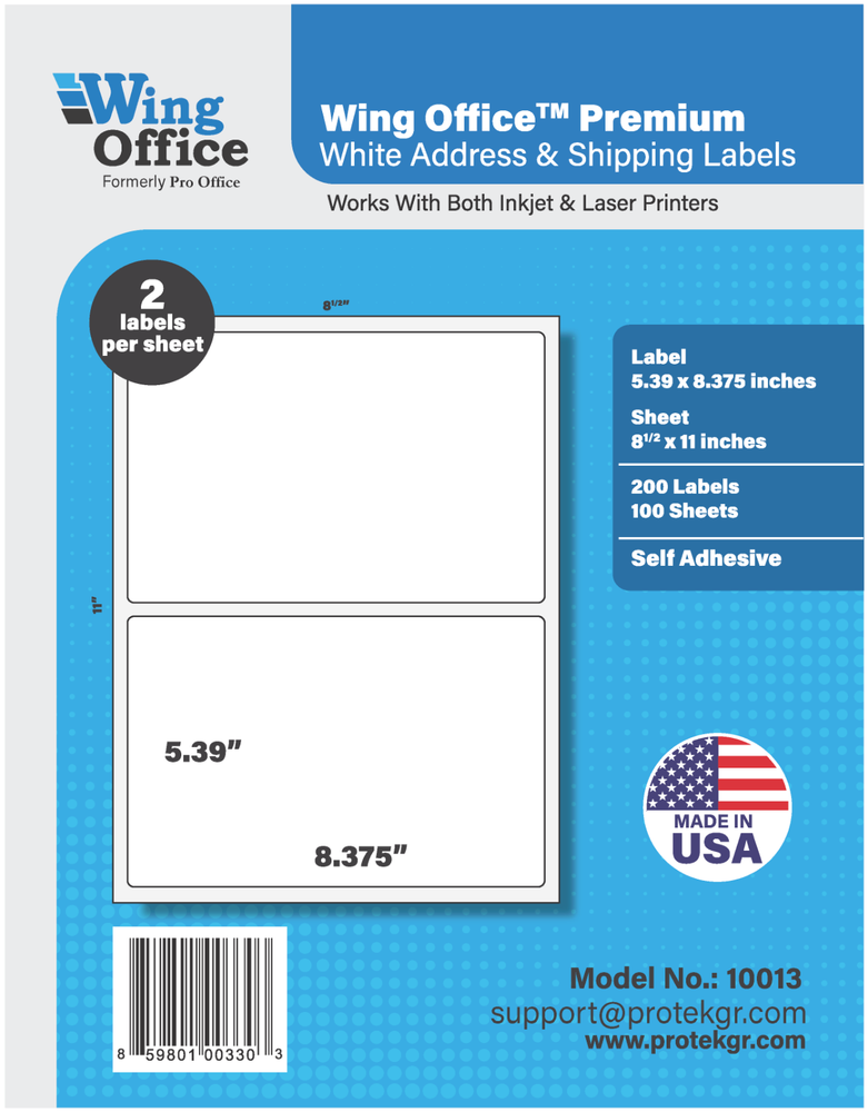 Wing Office Round Corner Self-Adhesive shipping Label 700 Sheets/1400 Labels