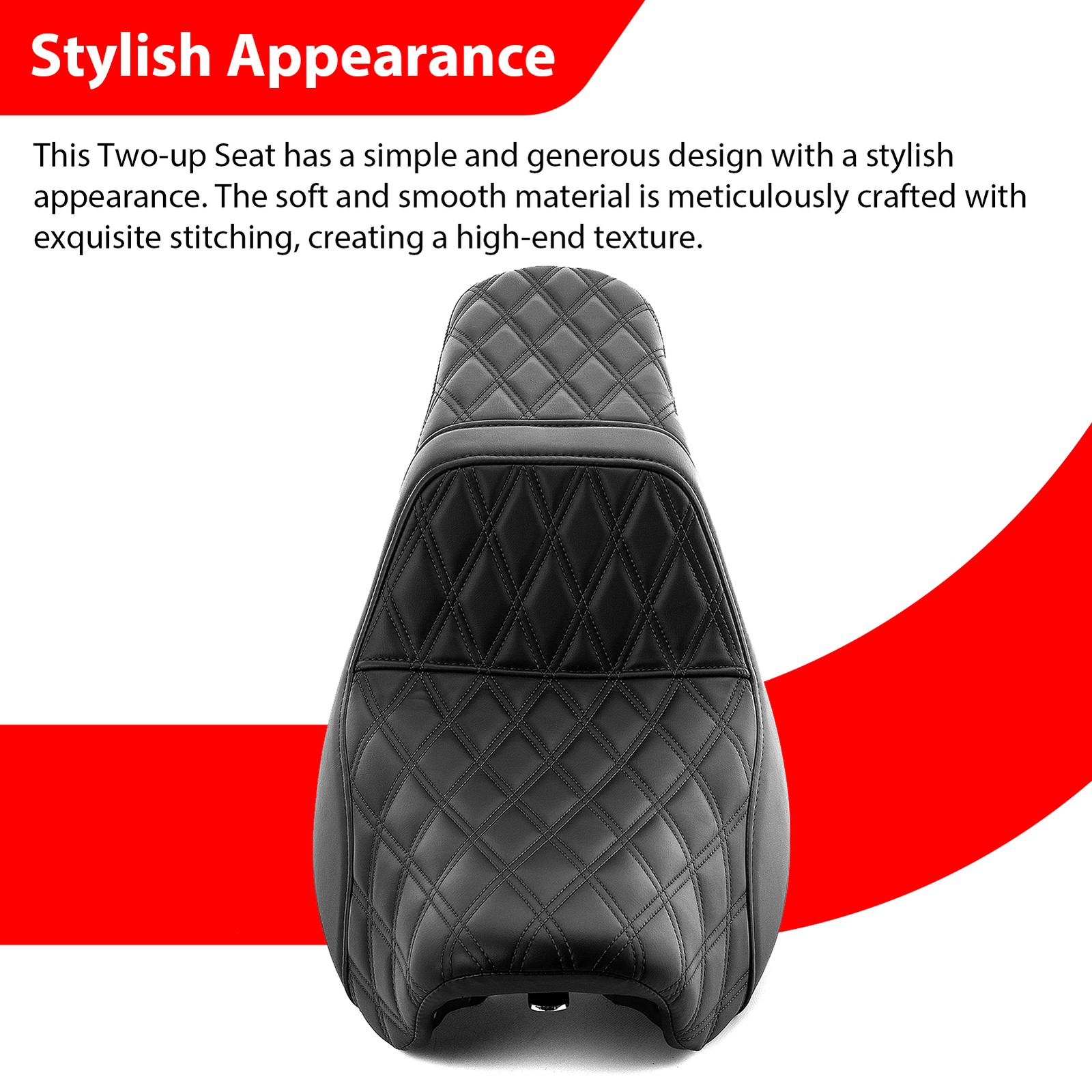 Step-Up Front LS Seat Black Double stitchin For Harley Dyna Fat Bob FXDF 2008-17