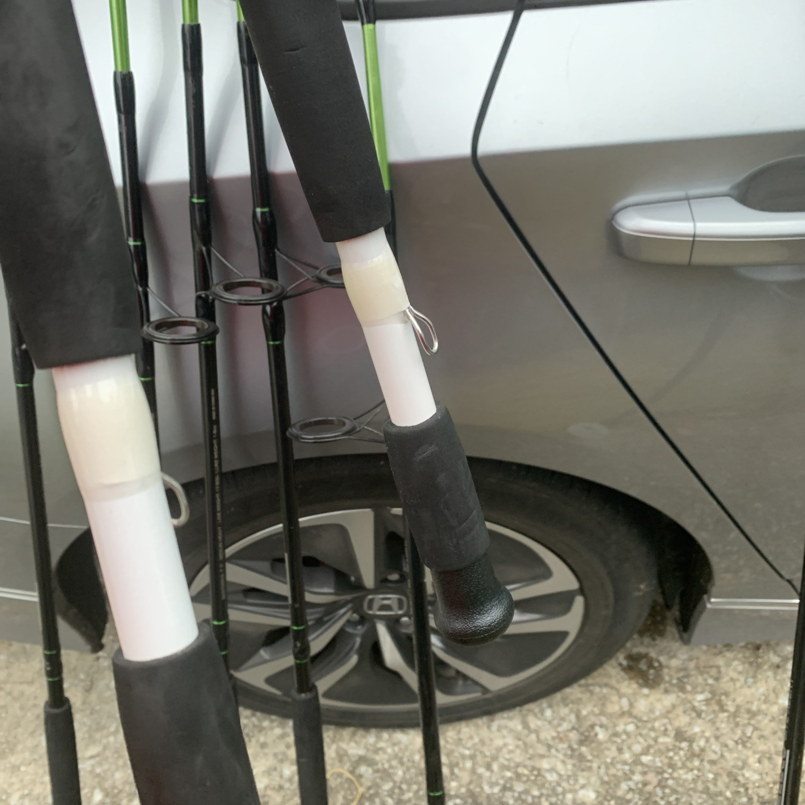 (Lot of 2) Zebco Bite Alert Spinning Fishing Rod 2pc 7' Medium Heavy 17-50lb.