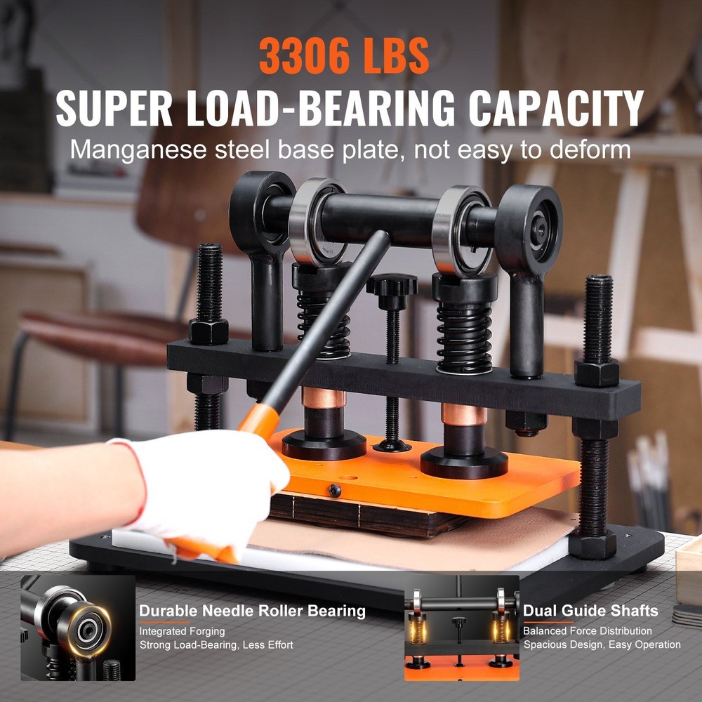Multi Material Embossing Press 10.2x5.9in Plate 3306lb Manual System