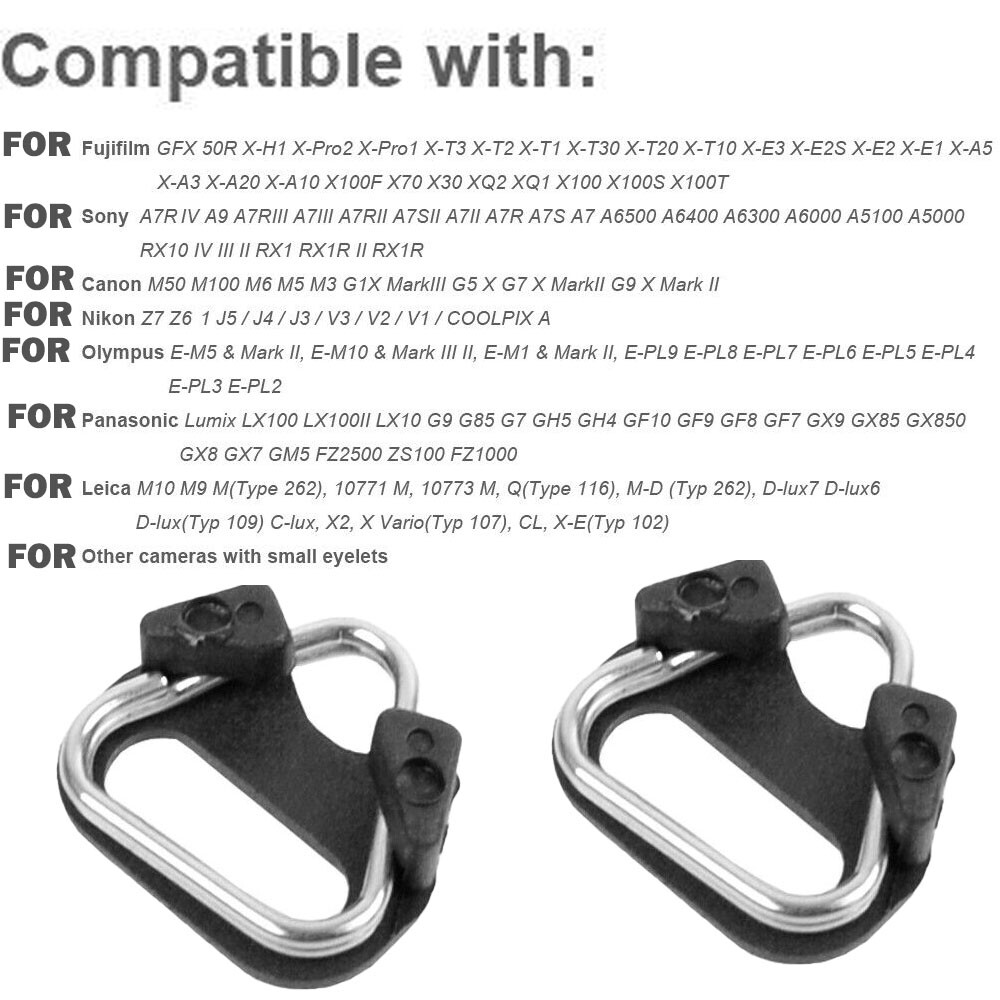 20Pc Camera Strap Triangle Split Ring Adapter + Cap For Fuji Lecia Nikon Canon