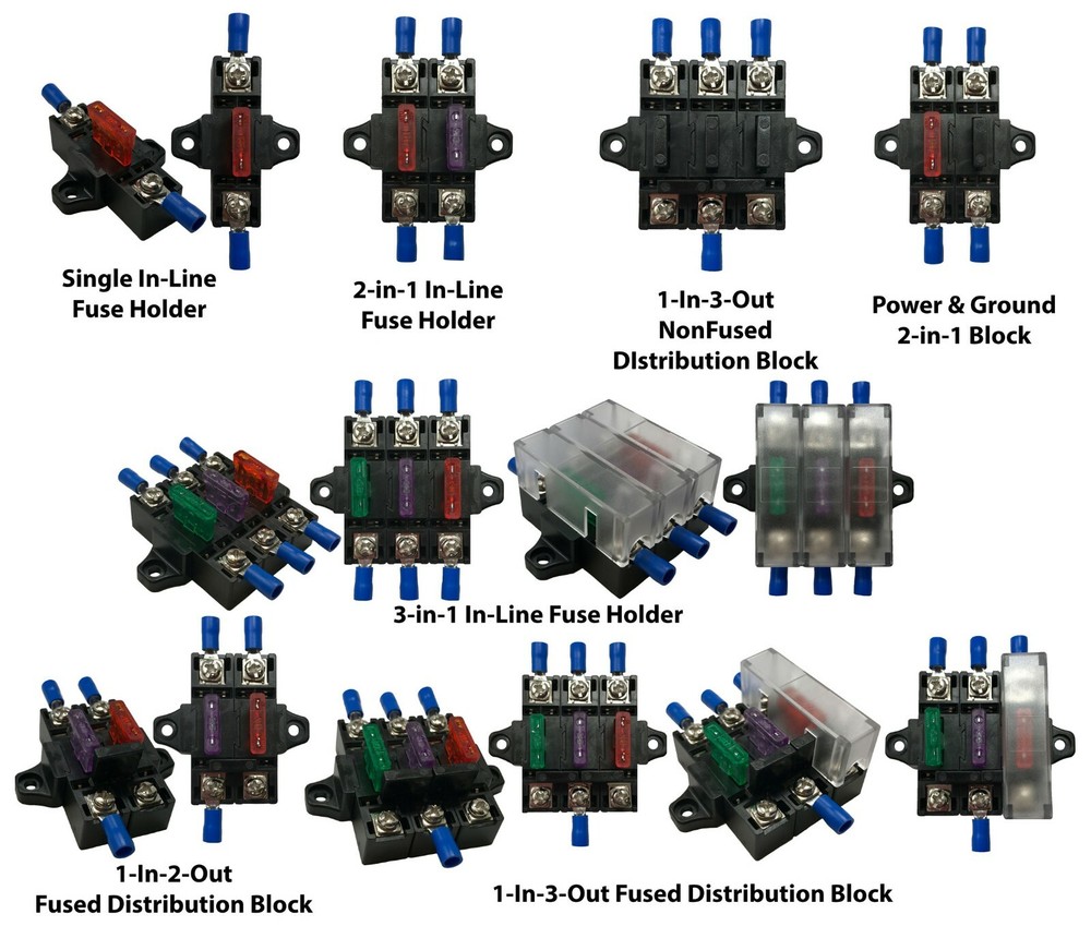 (3) 40 Amp Stack-able In-line Fuse Panel Distribution Block ATO/ATC & ATM/MIN