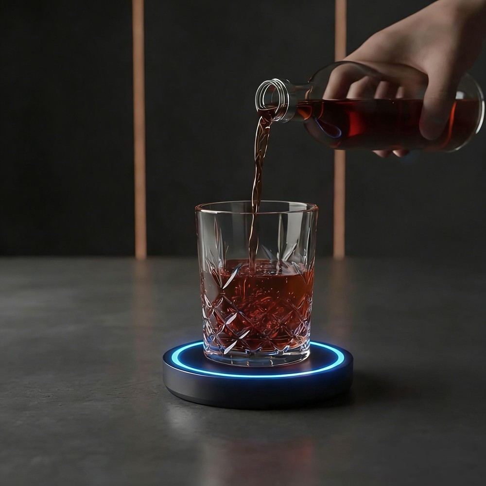Cocktail Coaster Interactive Lighting Easy to Clean & Carry