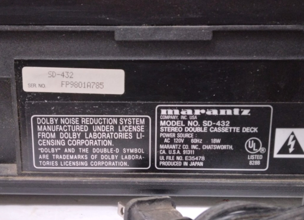 Marantz Stereo Double Cassette Deck SD-432 Both sides Working!!