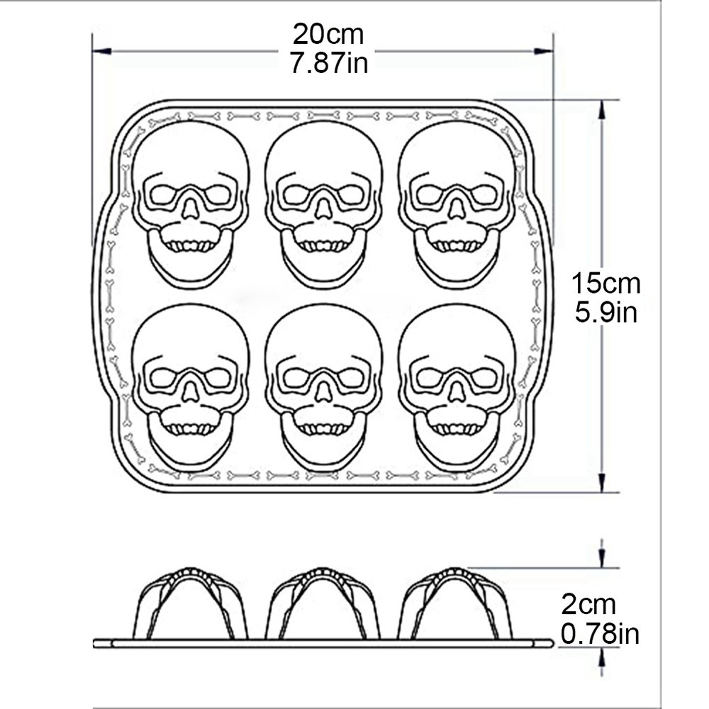 Ware Halloween Bakeware Haunted Skull Cakelet Pan, Bronze K3H59797
