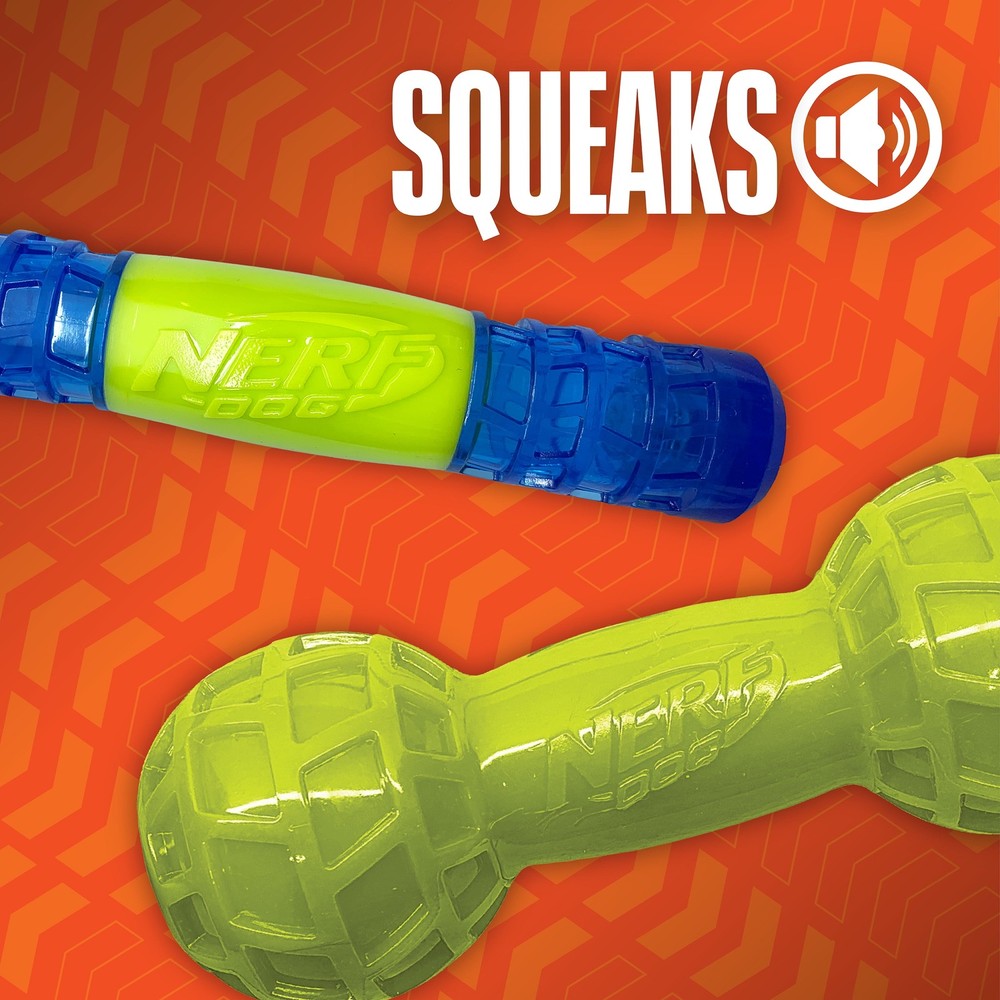 Nerf Dog TPR Squeak Bars Variety, 2 Pack