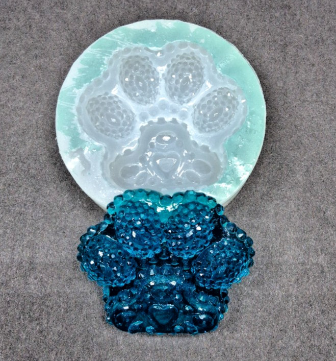 Handmade PAW PRINT diamond pendant J mold-MOLD ONLY