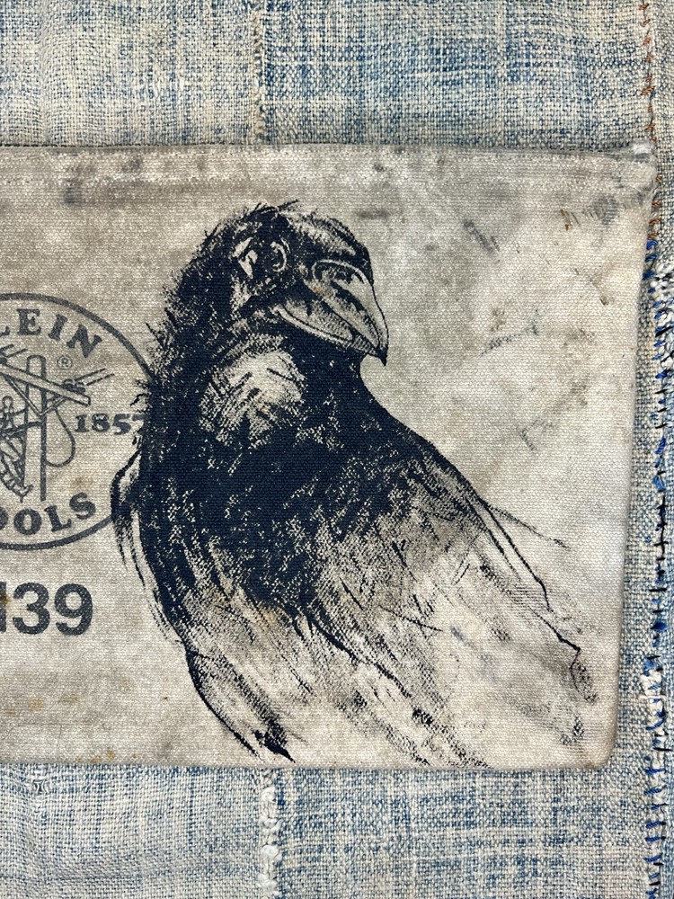 Vintage Klein Tool Bag with Hand Painted Crow
