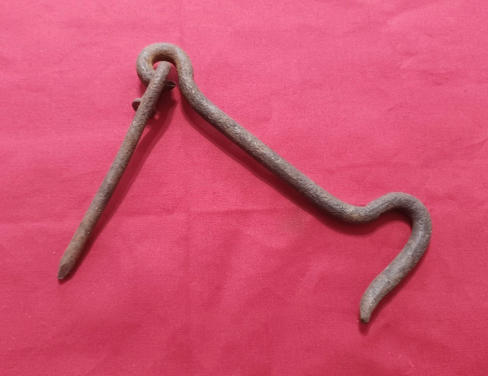 Rusty Cast Iron Gate Or Barn Hook Steampunk