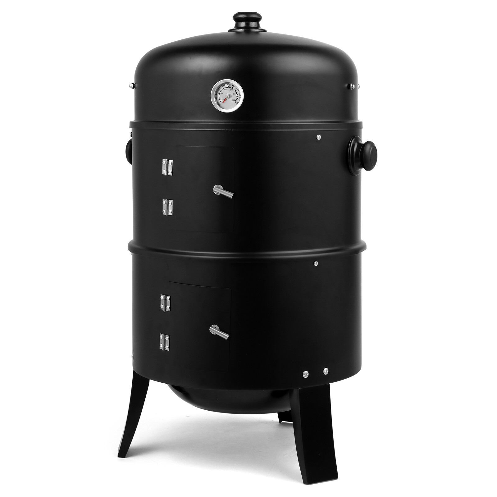 32" Charcoal Smoker BBQ Grill 3IN1 Outdoor Vertical Smoke Portable Meat Cooker