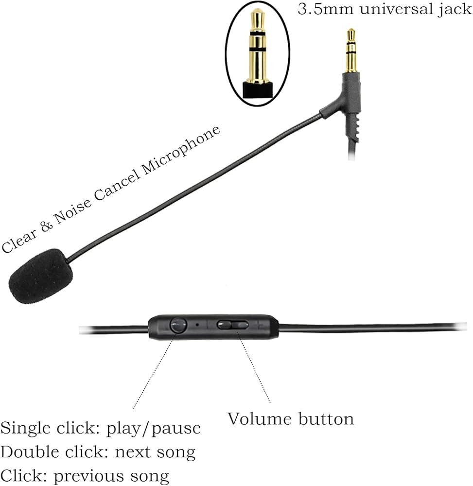 ClearMic 3.5 mm Boom Microphone with Inline Remote