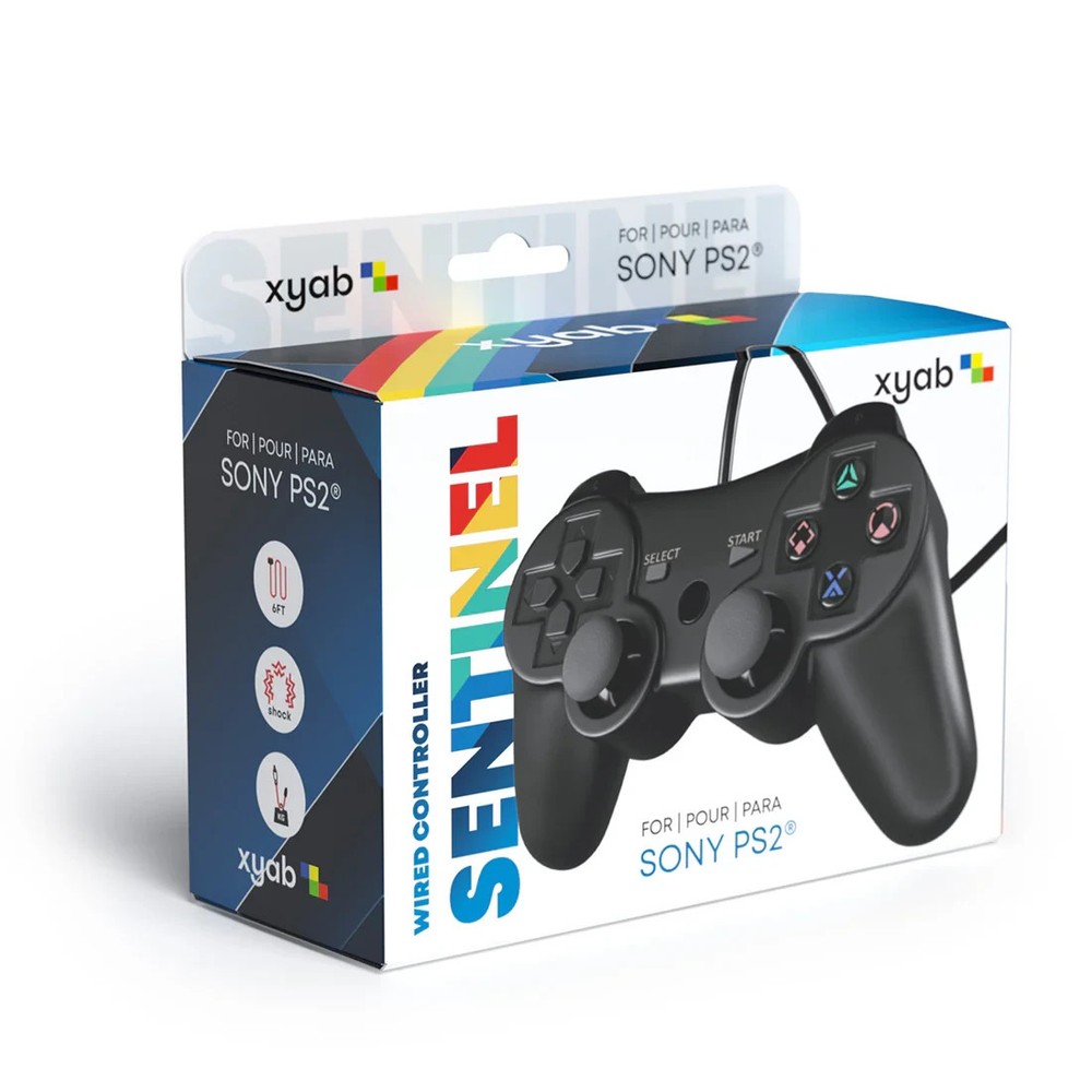 SENTENIAL Wired PlayStation 2 PS2 Black Controller from XYAB