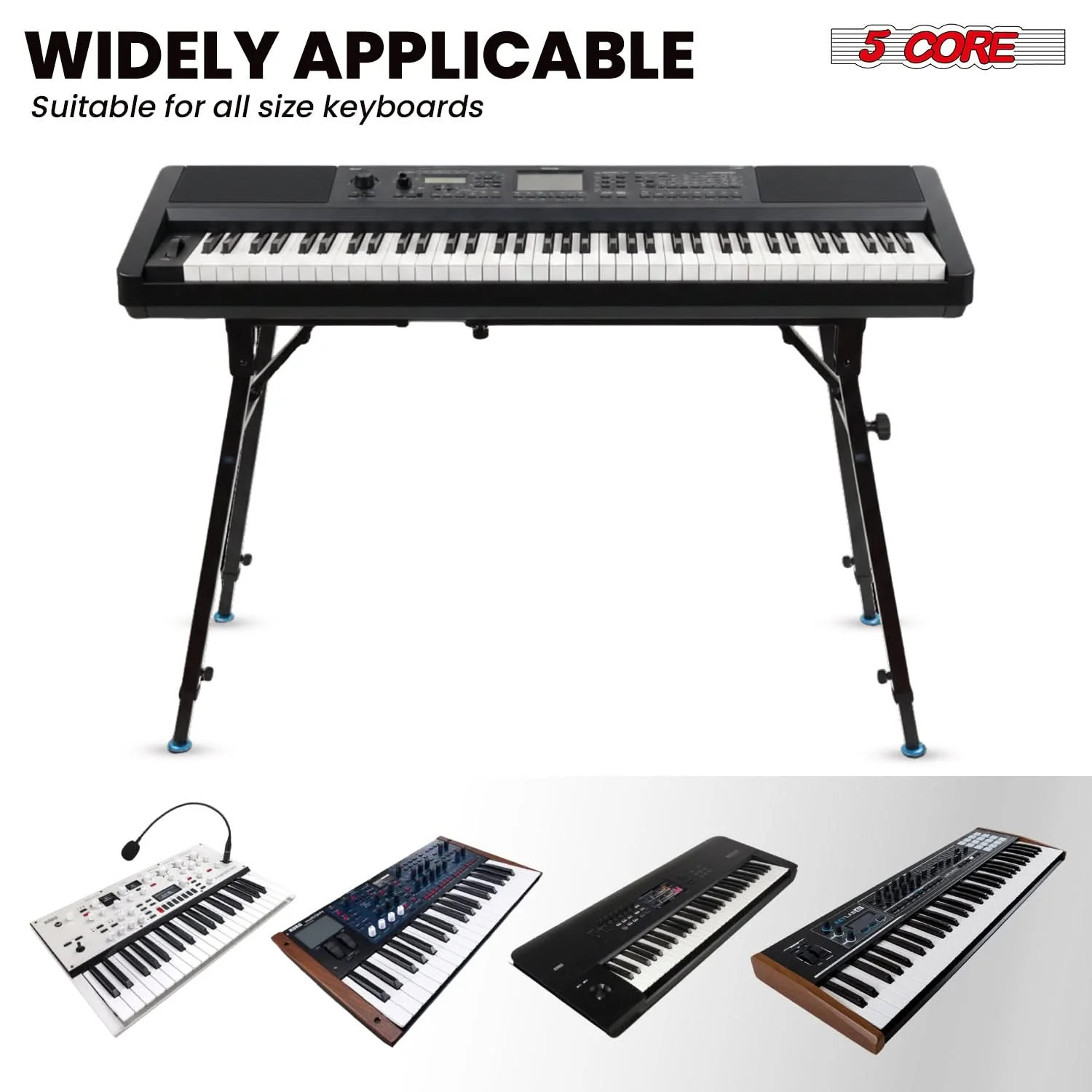 5 Core keyboard Stand Adjustable Electric Piano Holder for 54-88 Key Boards