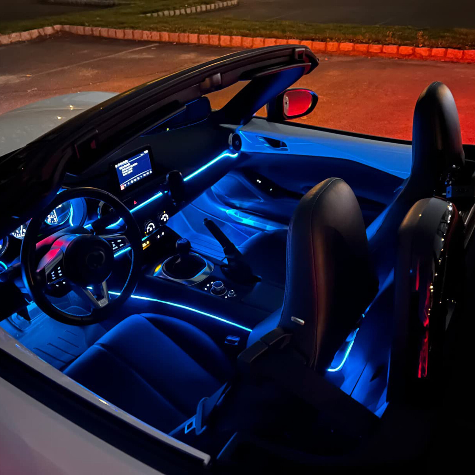 10M RGB 8 LED Car Interior Ambient Guide Light Strip Decor Atmosphere Door Light