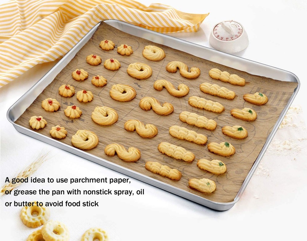3 Pack Stainless Steel Baking Sheet Set Cookie Baking Pan for Cooking Roasting