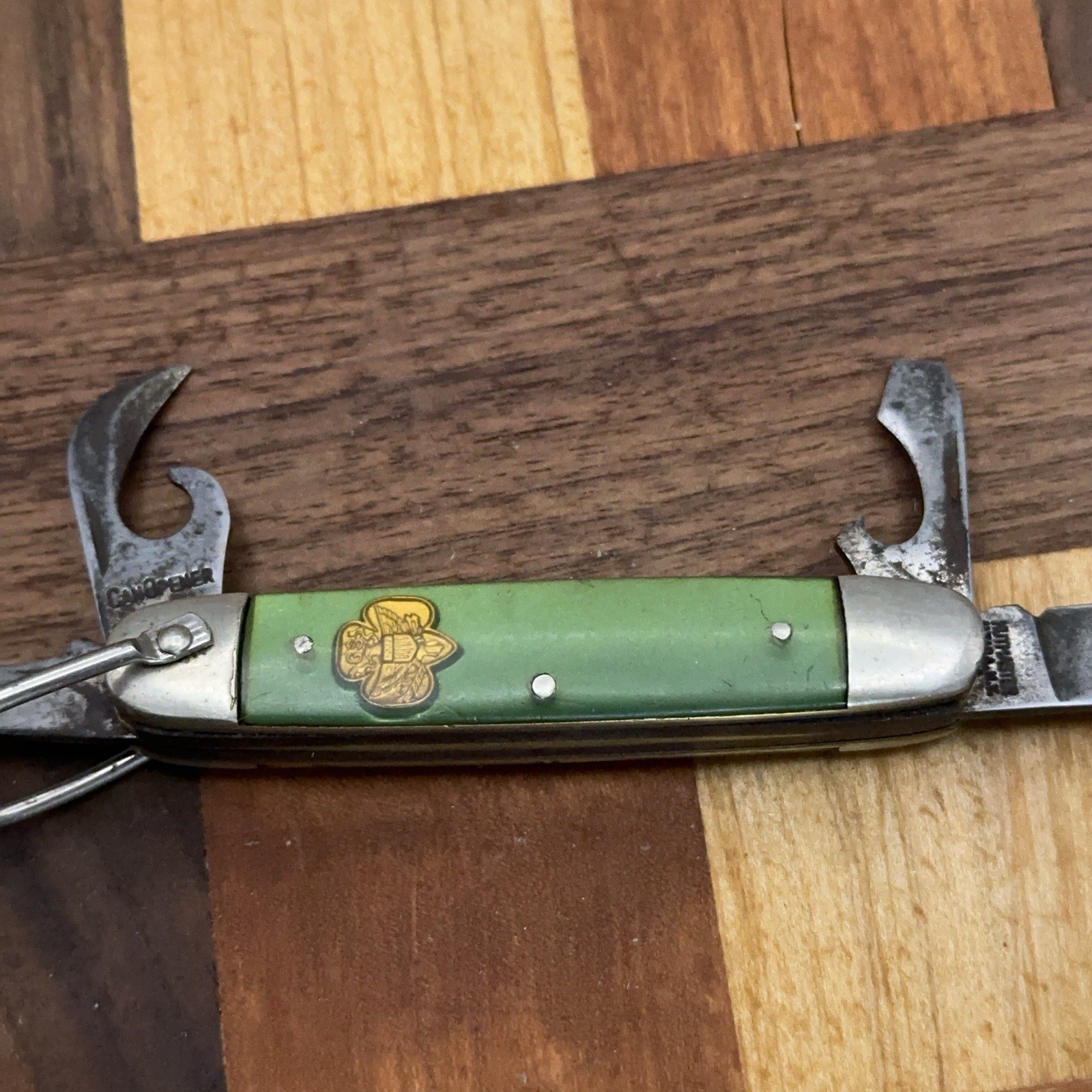 Vintage Kutmaster Utica NY USA Official Girl Green Scout Multi Camping Knife