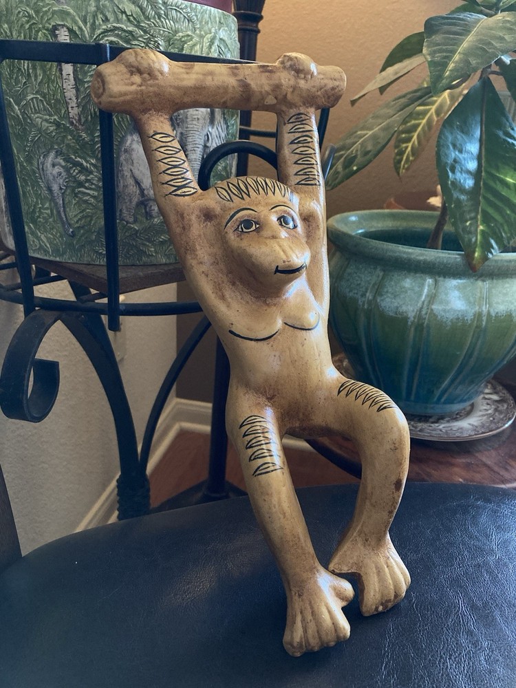 Vintage Ceramic Monkey Wall Decor MCM 13” UNIQUE!!