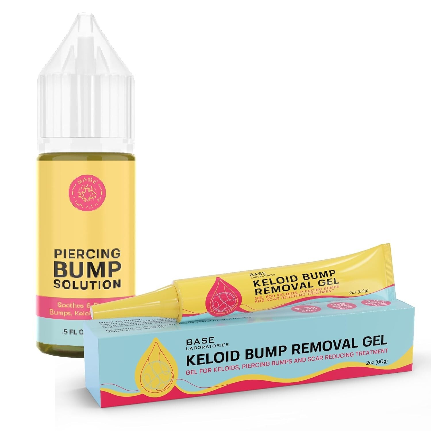 Base Labs Piercing Keloid Bump Duo | Piercing Bump Solution + Keloid Bump Gel