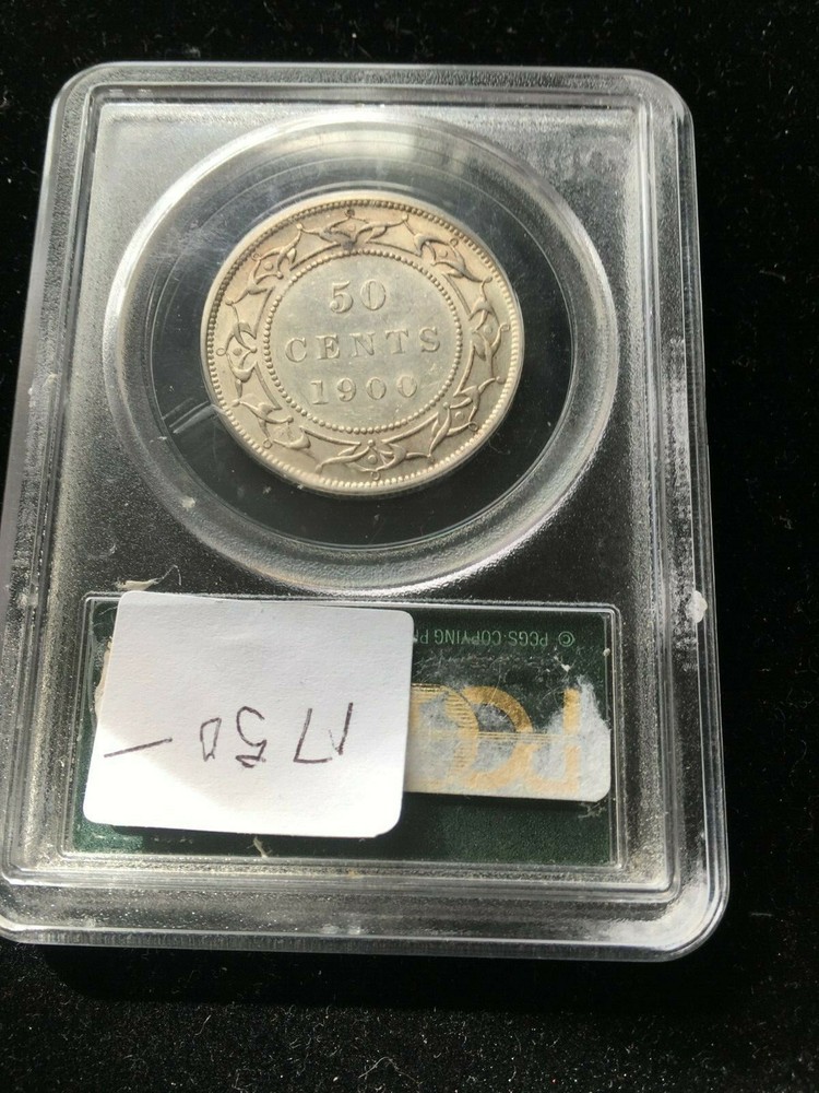 1900 ,PCGS Graded, Newfoundland 50 Cent, **AU-55**