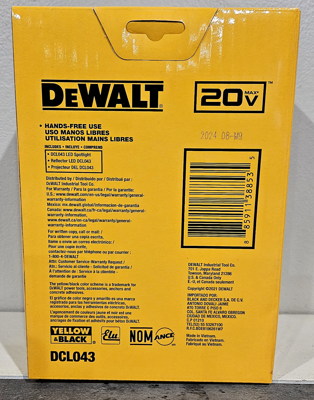 New in Box! DeWalt DCL043 20V Max Cordless LED Jobsite Spotlight