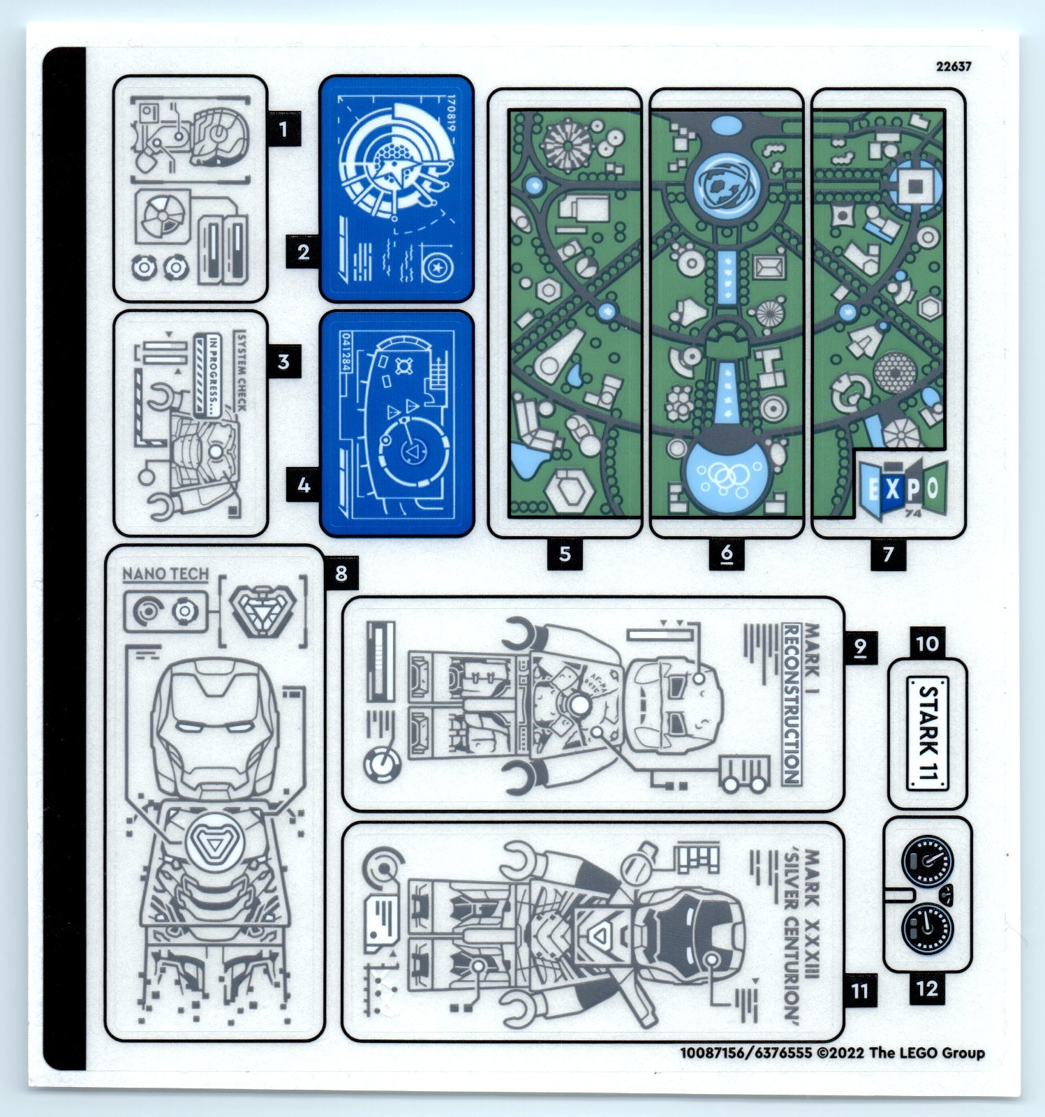 Lego 76216 Infinity Saga Iron Man Armory Sticker Sheet Only - No Bricks