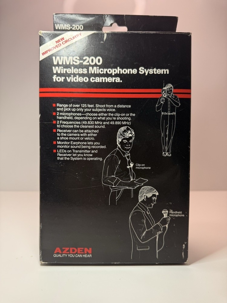 🎤 Azden WMS-200 Wireless Microphone System for Video Camera (D1)