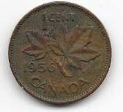 Canada 1956 Copper Penny Circulated