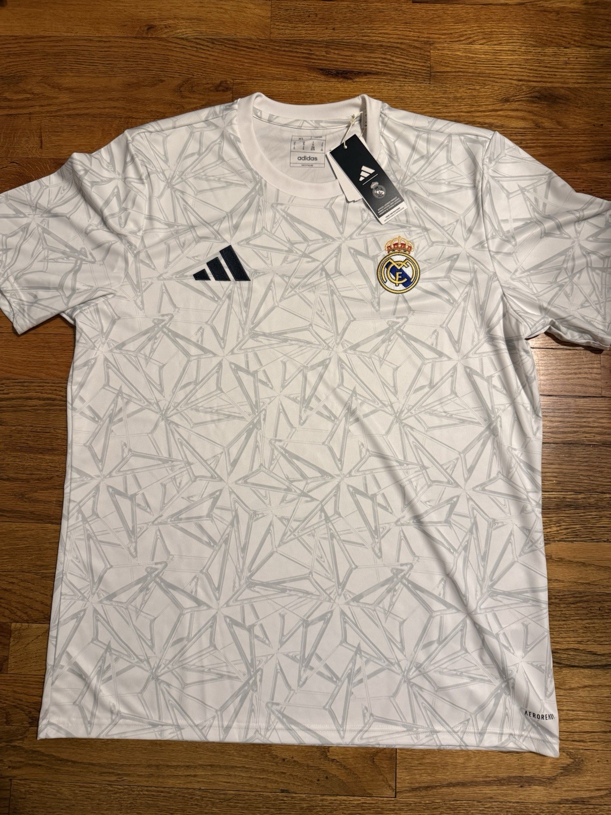 Adidas Real Madrid 24/25 Pre Match Jersey Mens XL  IT5101 WHITE NWT $70