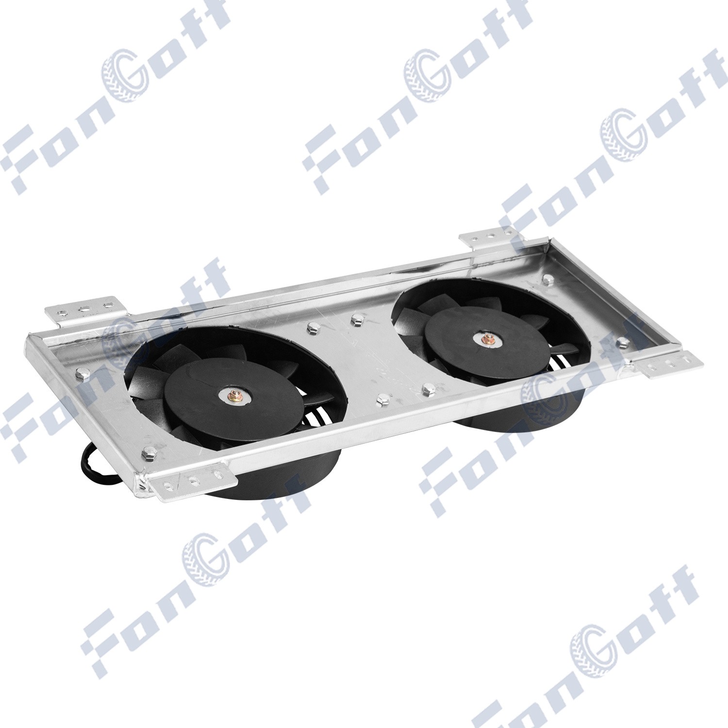 Aluminum Transmission Oil Cooler Shroud+2x 6'' 120W Fan For Tru-Cool 40000 GVW