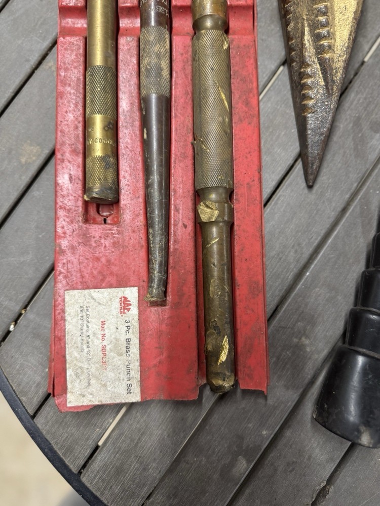 Mac Tools 3pc Brass Punch Set Brass Hammer proto snap on socket set Random