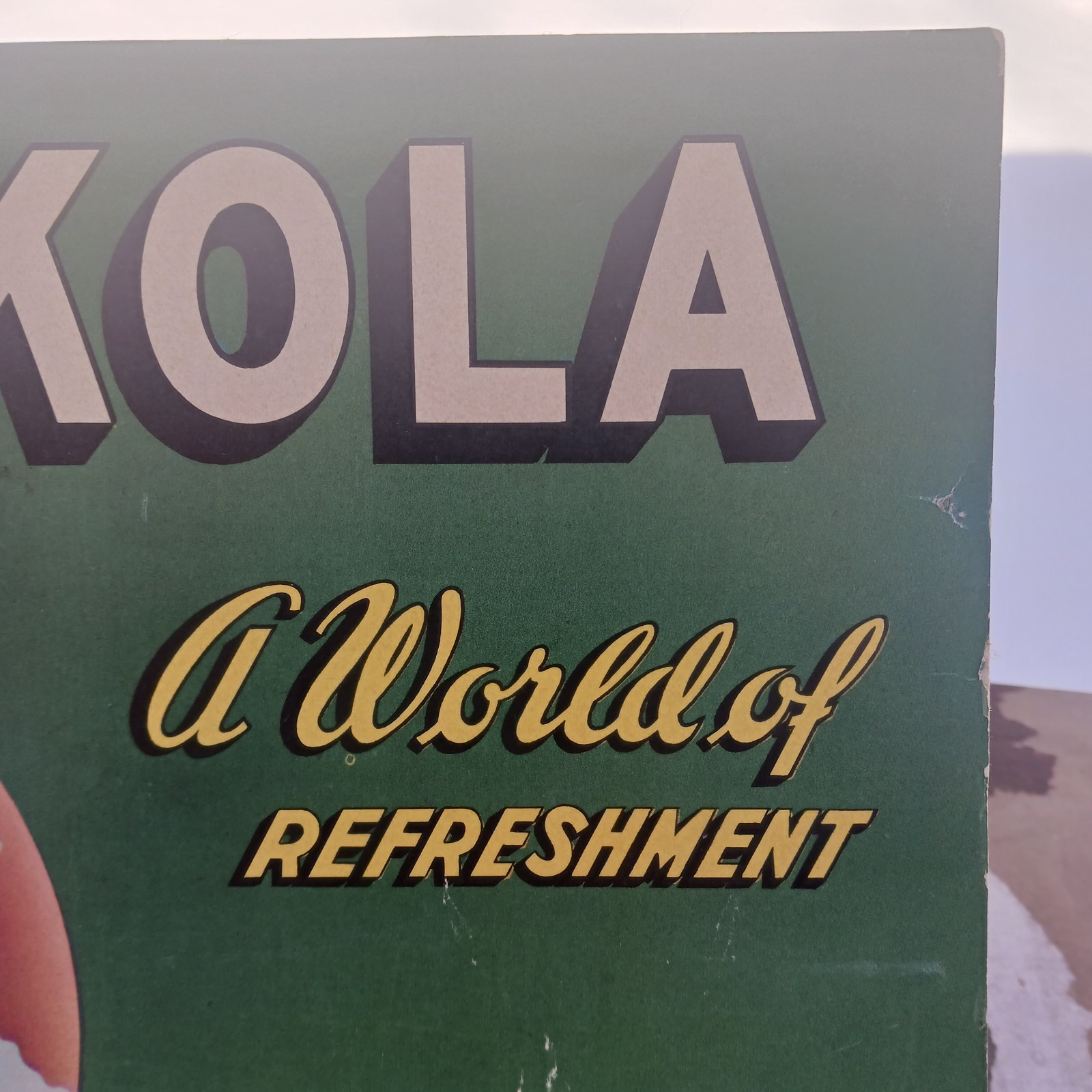 Vintage Pop Kola Cardboard Sign
