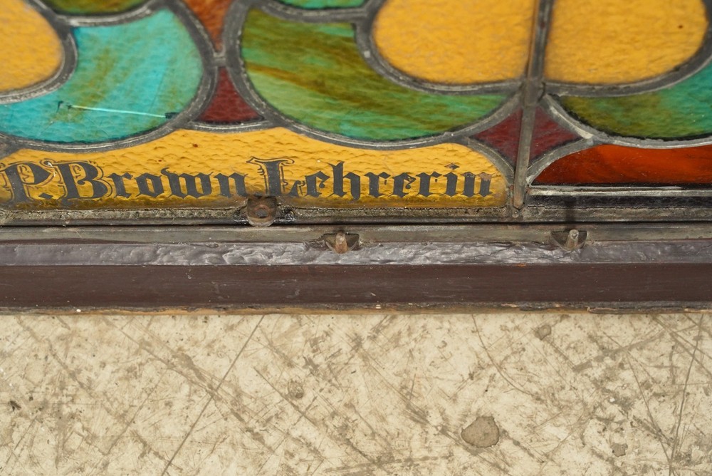 1900s Rectangular Leaded Stained Glass Church Window - R289854