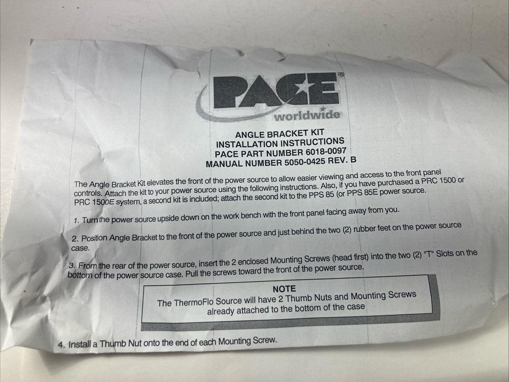 Pace 6018-0097 Angle Bracket Kit NOS